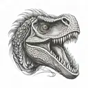 velociraptor bitting tattoo design idea