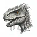 velociraptor bitting tattoo design idea