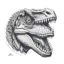 velociraptor bitting tattoo design idea