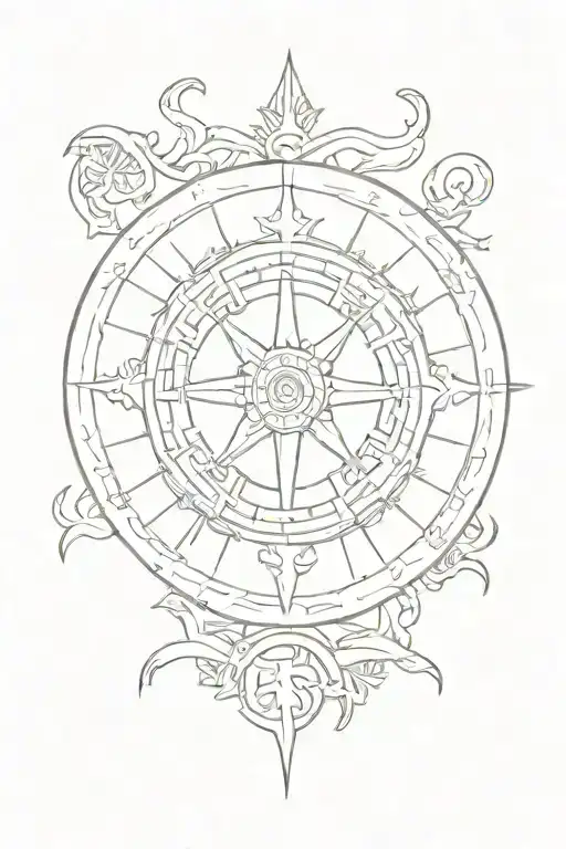 vegvisir viking compass tattoo design idea