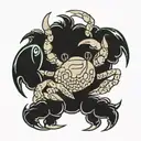 cancer crab and claverq tattoo design idea