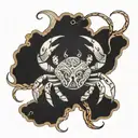 cancer crab and claverq tattoo design idea