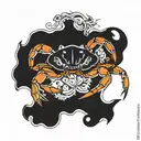 cancer crab and claverq tattoo design idea