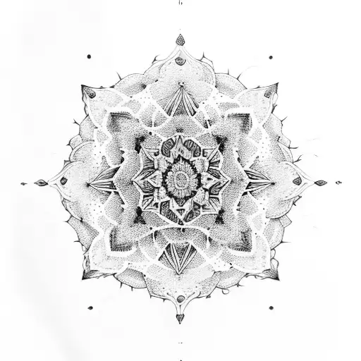 fractal mandala tattoo design idea