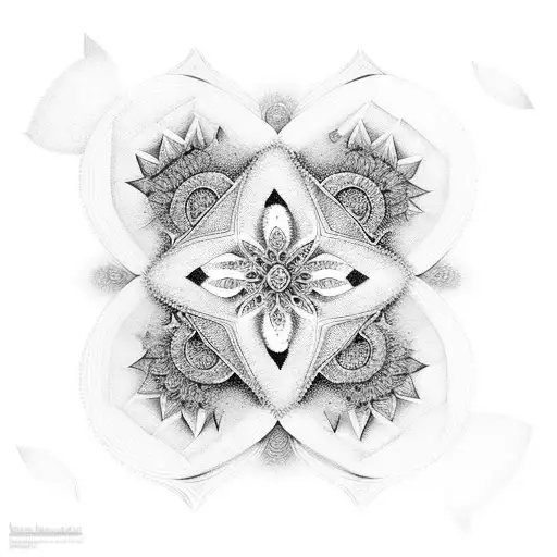 fractal mandala romb  tattoo design idea