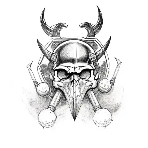 viking skull tattoo design idea