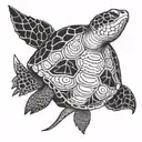 turtle shark tattoo design idea