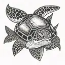 turtle shark tattoo design idea