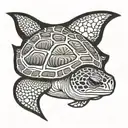 turtle shark tattoo design idea