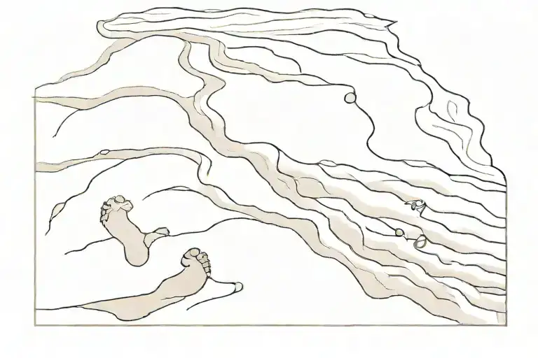 footprints in the sand tattoo design idea