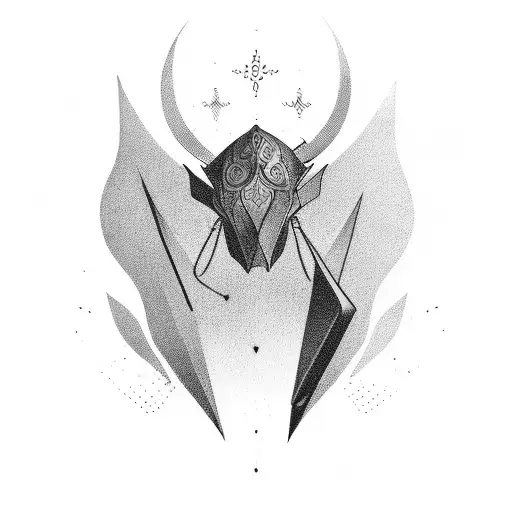 Wanderer in dark tattoo design idea