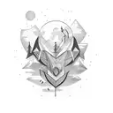 Wanderer in dark tattoo design idea