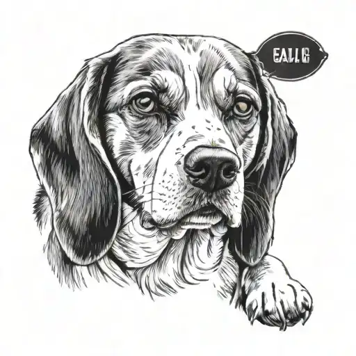beagle dog tattoo design idea