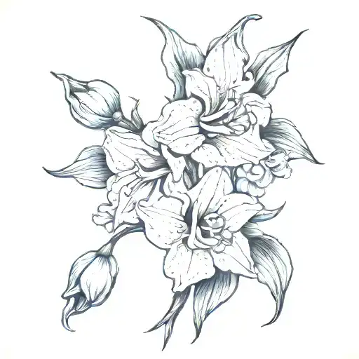 gladiolus  narcissus sweet pea tattoo design idea