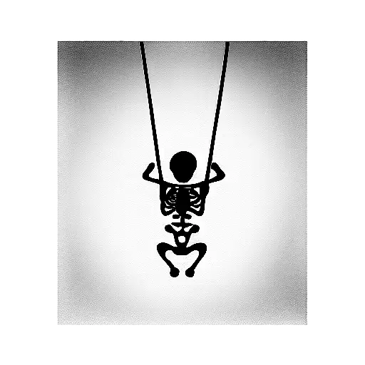 skeleton on swing tattoo design idea