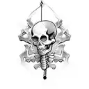 skeleton on swing tattoo design idea