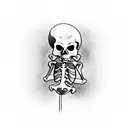 skeleton on swing tattoo design idea