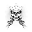 skeleton on swing tattoo design idea