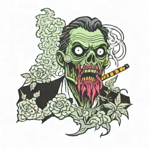 unturned zombie smoking weed  tattoo design idea