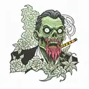 unturned zombie smoking weed  tattoo design idea