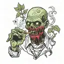 unturned zombie smoking weed  tattoo design idea
