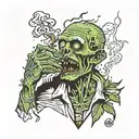 unturned zombie smoking weed  tattoo design idea