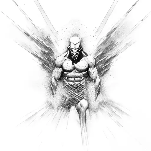 wawe splash water man siluet tattoo design idea