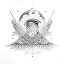wren big as an eagle with spread wings in motion tattoo design idea