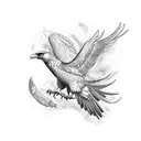 wren big as an eagle with spread wings in motion tattoo design idea