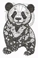 Panda bear tattoo design idea