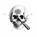 skull with piston and water  tattoo design idea