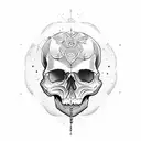 skull with piston and water  tattoo design idea