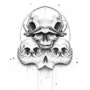 skull with helmet and two pistons like crossbones floating in water  tattoo design idea