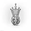 bird hatching from its shell with a crown on its head tattoo design idea