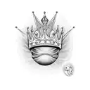 bird hatching from its shell with a crown on its head tattoo design idea