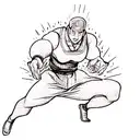 A dotwork illustration of Gojo Satoru using his Limitless Cursed Technique, showcasing his immense power tattoo design idea