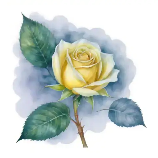 yellow rose tattoo design idea