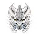 Anubis with scales  tattoo design idea