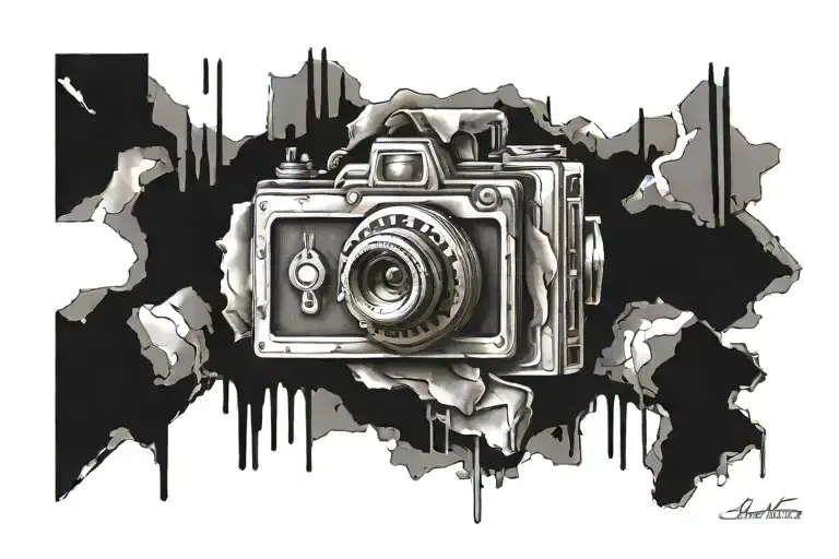 straight block tattoo design idea