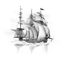 Ship sinking into the abyss tattoo design idea