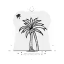 fine line palm tree tattoo design idea