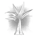 fine line palm tree tattoo design idea