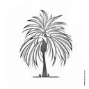 fine line palm tree tattoo design idea