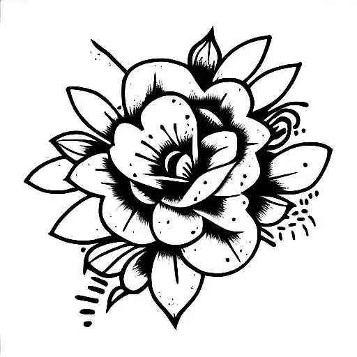 bunch of mixed flowers tattoo design idea