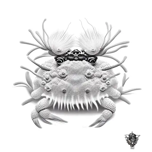pom pom crab tattoo design idea