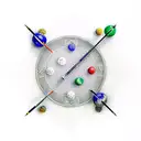 A billiard cue with intricate dotwork patterns tattoo design idea