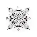 A billiard cue with intricate dotwork patterns tattoo design idea