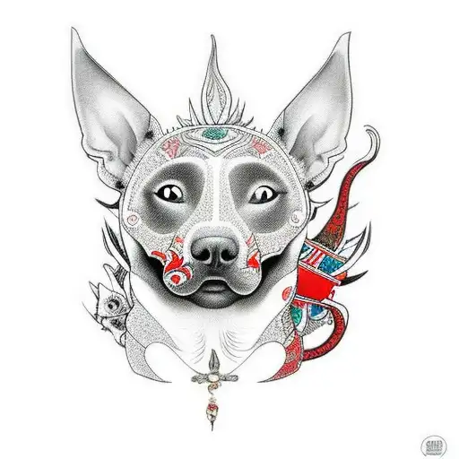 xoloitzcuintle dog tattoo design idea