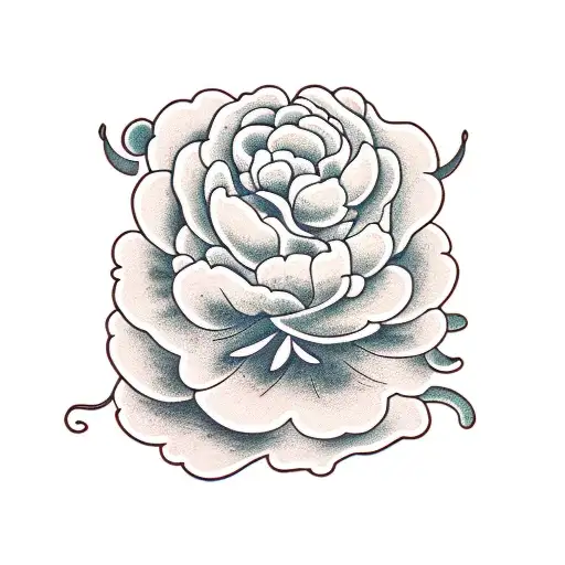 Snake with peony tattoo design idea