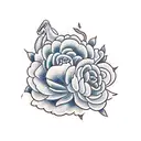 Snake with peony tattoo design idea